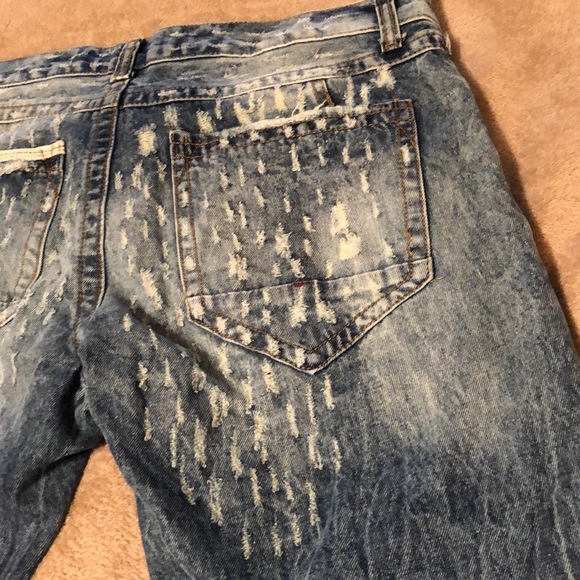 Heritage America flawless 36 x 32 Distressed denim Blue Jeans shredded flawless - Picture 8 of 8